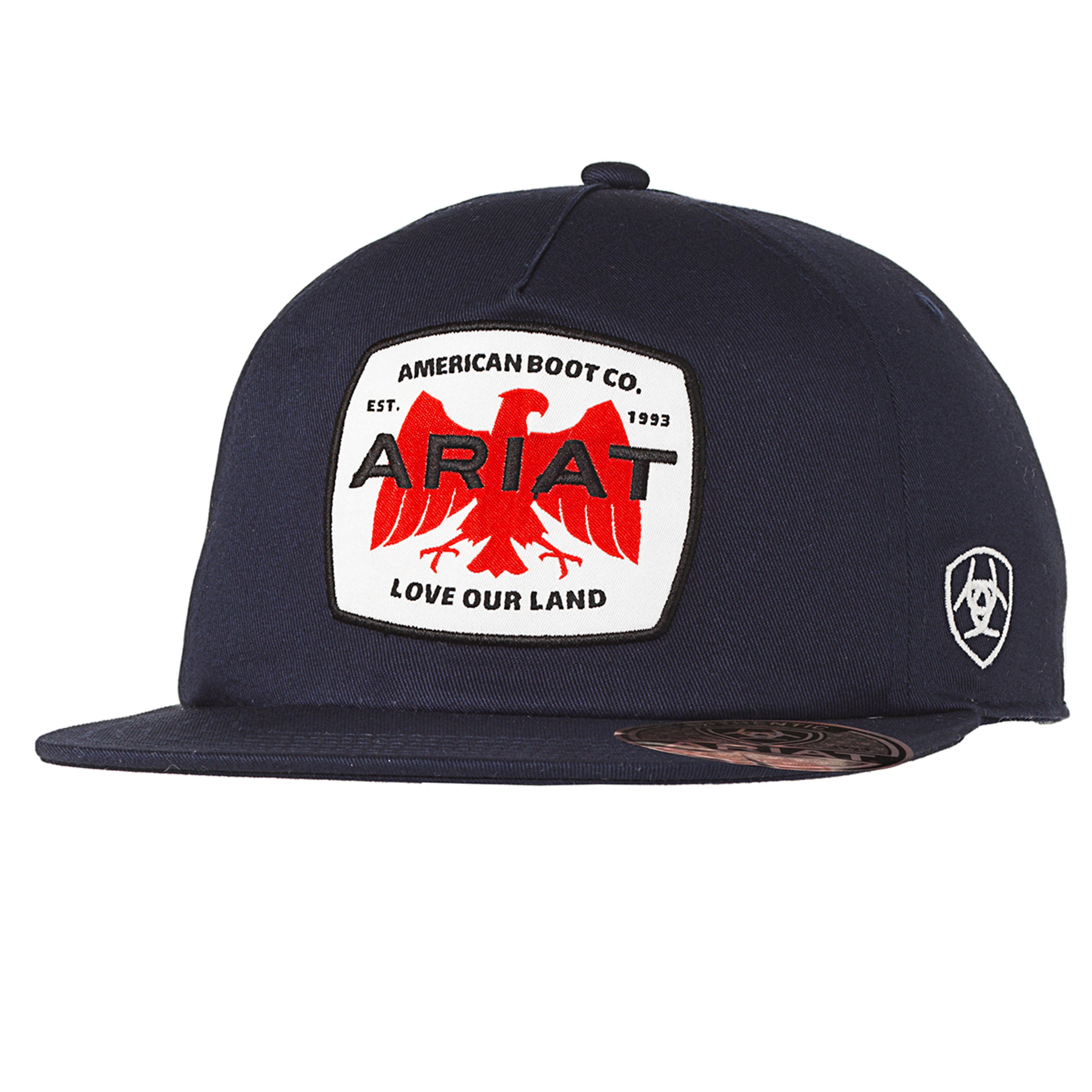 M and F Western Ariat Mens Snap Back Eagle Patch Navy - Mens