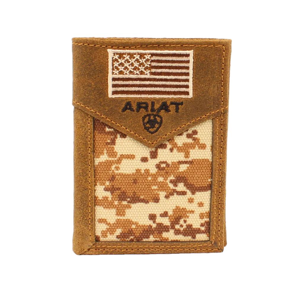M&F Western Ariat Trifold Tan Camo Flag