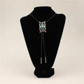 M&F Western Bolo Pierced Scroll Turq Stone