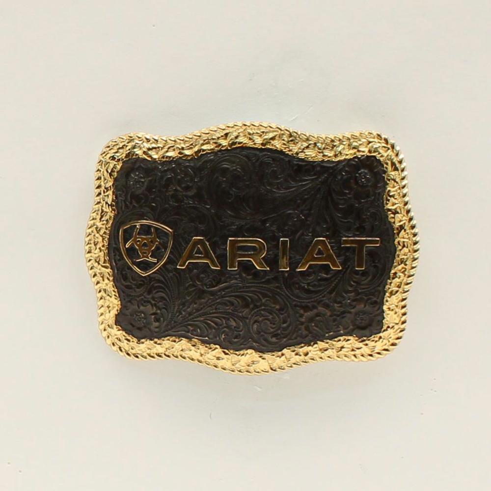 M and F Western Ariat Rectangle Buckle Rope Edge - Mens