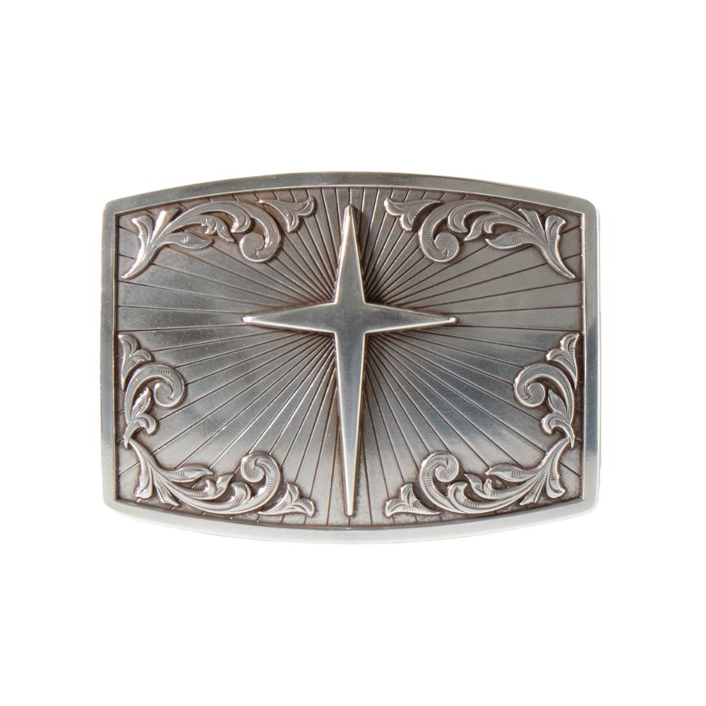 M and F Western Nocona Mens Buckle Rectangle Floral Cross - Mens