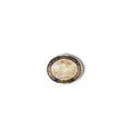M and F Western Ariat Oval Buckle All American Shiny Silver - Mens