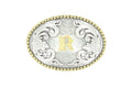 M and F Western Nocona Oval Initial Buckle - F - Mens