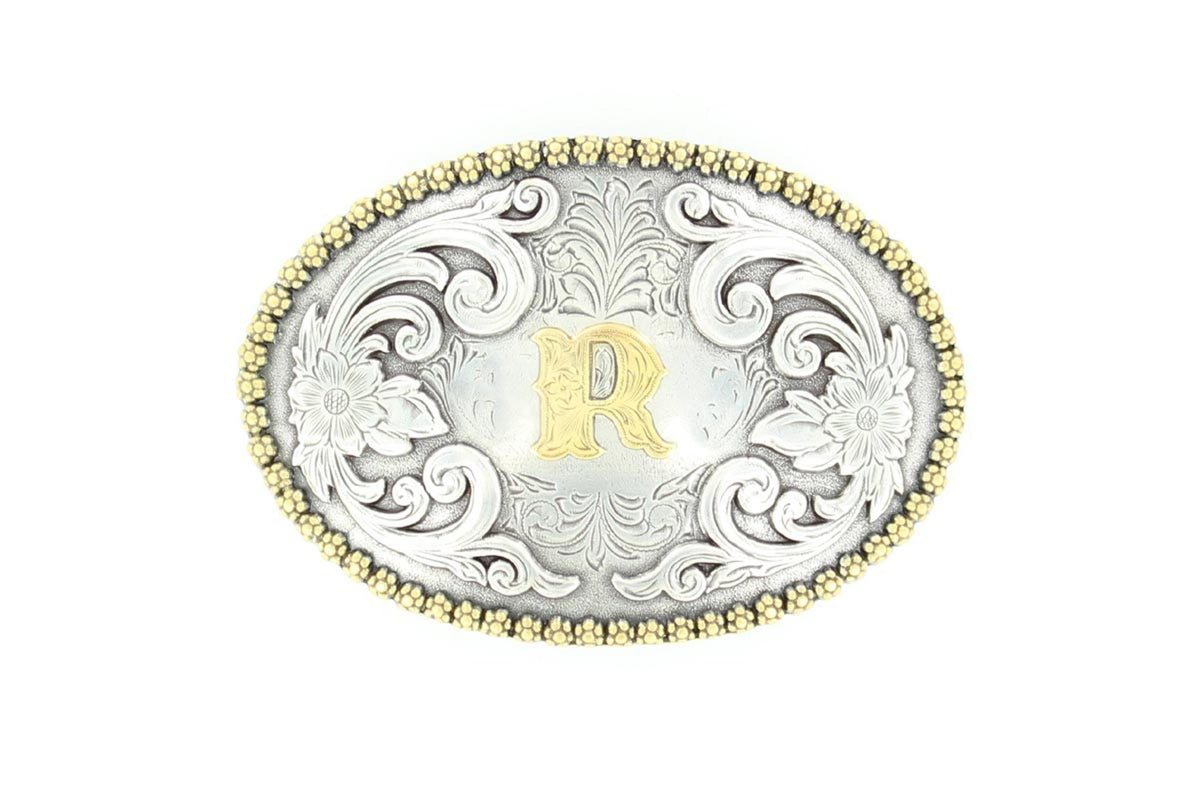 M and F Western Nocona Oval Initial Buckle - H - Mens