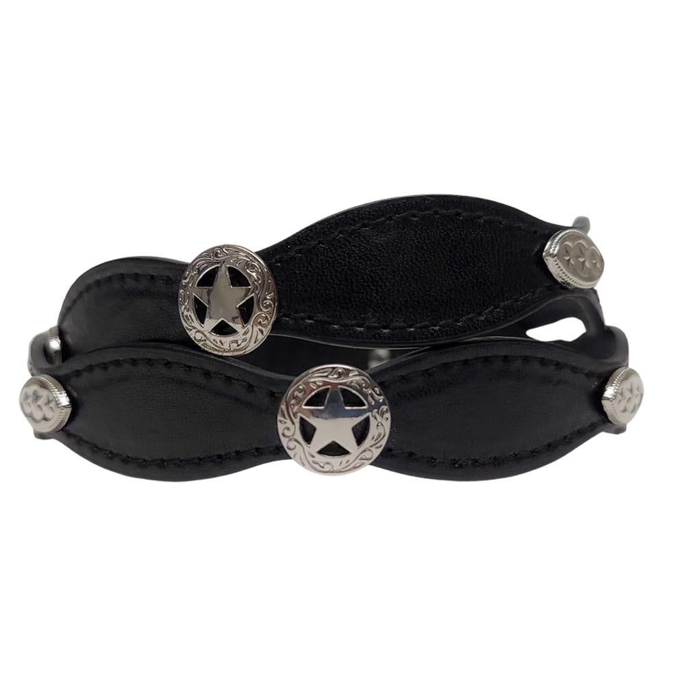 American Hat Maker Head ' Home Marshall Leather Hatband Blk-MARSHALL