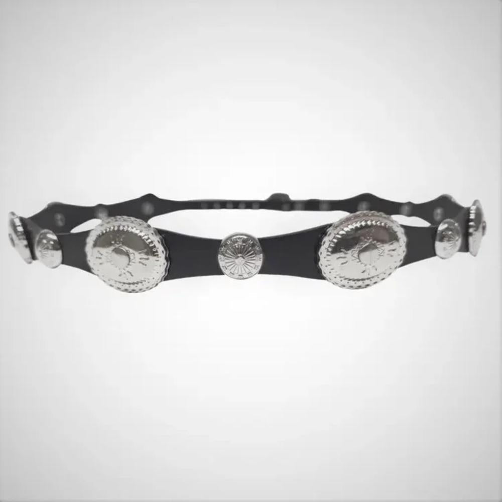 American Hat Maker Head ' Home Rising Sun Leather Hatband Blk-RISINGSUN