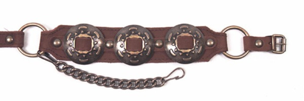 Almax Brown And Gold Conchos Boot Straps-405-BR-AG