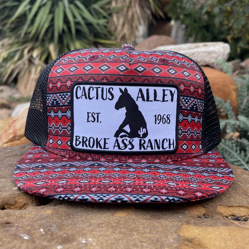 Cactus Alley Hats Donkey Red Black Aztec-PH103-P148