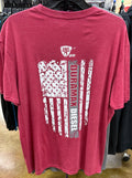Bad Ass Diesel Mens Duramax Diesel White And Red Flag Tshirt-BAD039