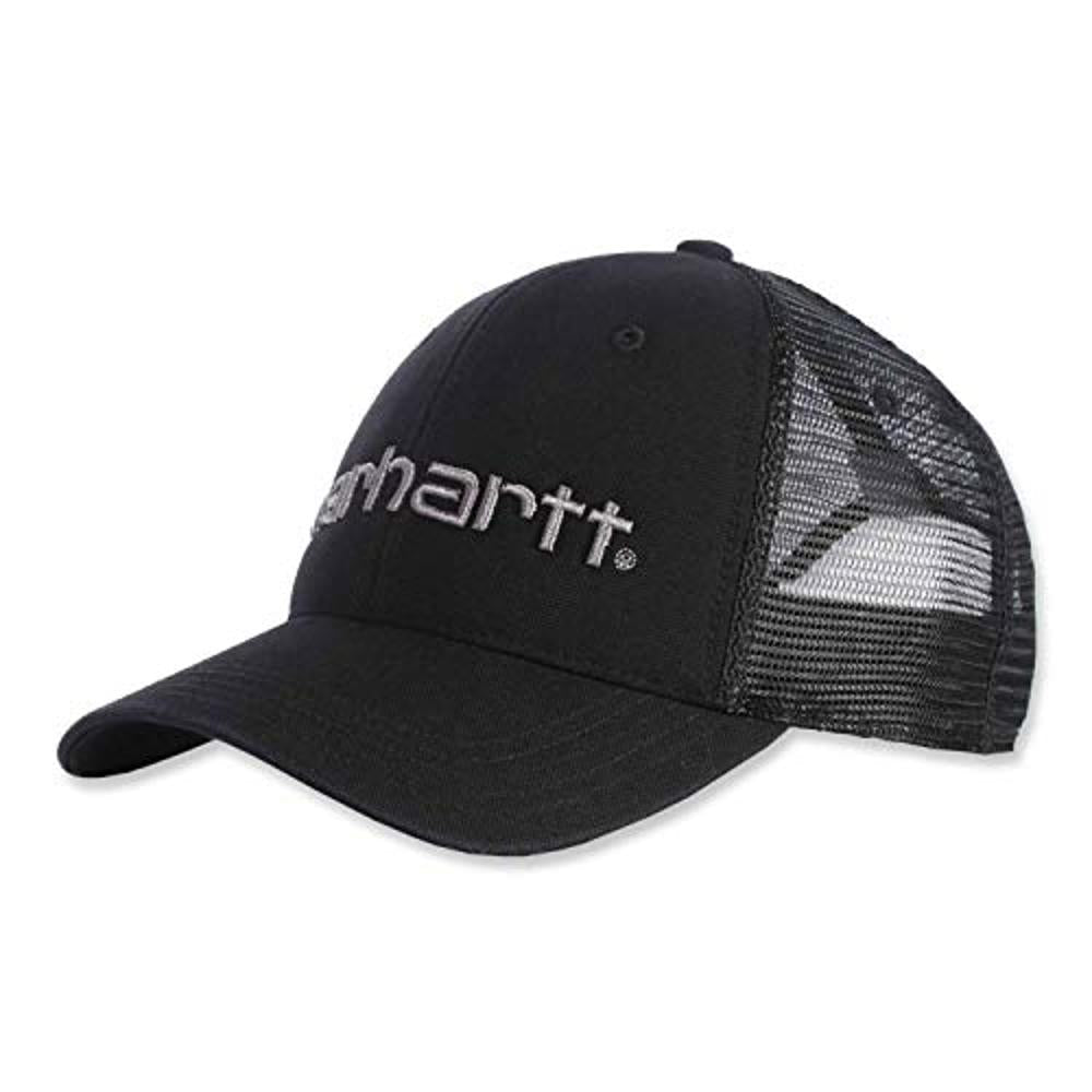 Carhartt Mens AH1195 Canvas Mesh Back Logo Graphic Cap Black-101195-001