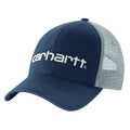 Carhartt Mens AH1195 Canvas Mesh Back Logo Graphic Cap Navy White-101195-408