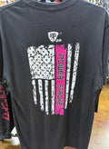 Bad Ass Diesel Powerstroke Black And Pink Flag Tshirt-BAD065