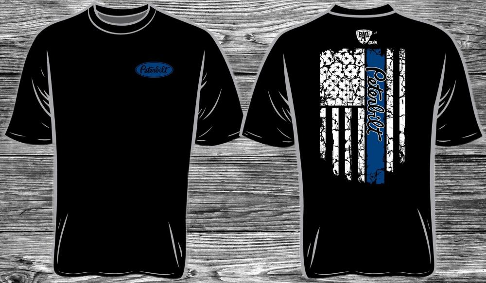 Bad Ass Diesel Peterbilt Flag Blk/Blue-BAD067