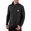 Carhartt Mens Force Quarter Zip Mock Neck Long Sleeve T Shirt Black-104255-N04