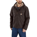 Carhartt Mens Washed Duck Sherpa-Lined Work Jacket - Dark Brown-104392DKB