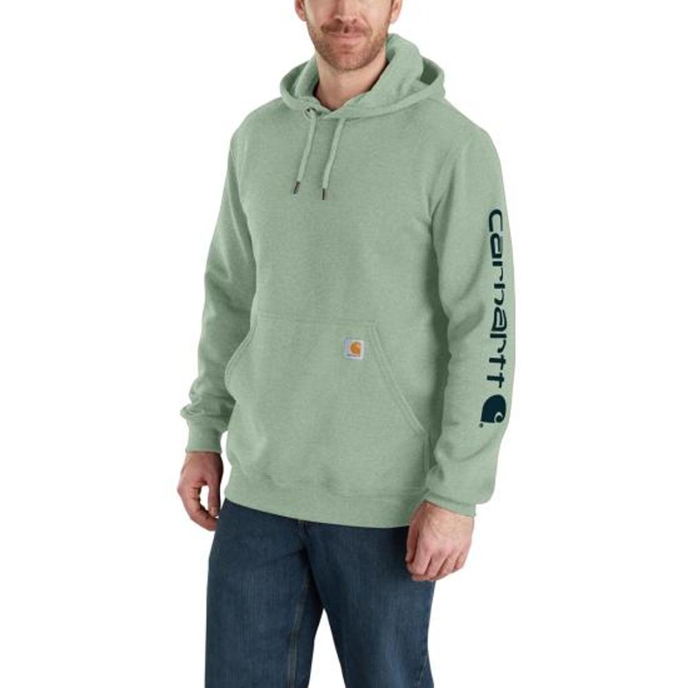 Carhartt Mens Loose Fit Midweight Logo Sleeve Graphic Hoodie Chive-K288-G68