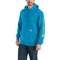 Carhartt Mens Midweight Logo Sleeve Graphic Hoodie Classic Atomic Blue-K288HF2