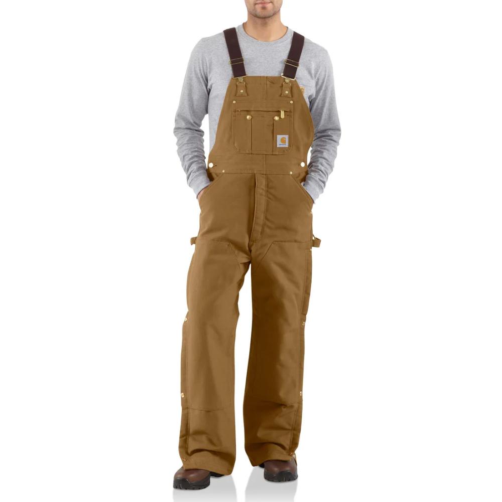 Carhartt Duck Zip To Hip Quilted Bib-R41BRN
