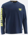 Caterpillar Mens Blue Hi Vis Trademark Banner Long Sleeve Tee-1510034-12895