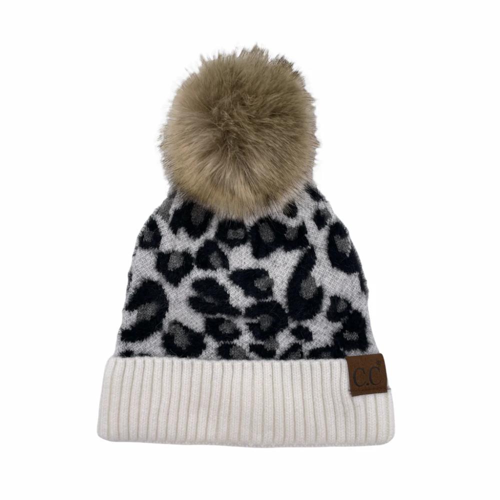 Girlie Girl Originals Cc Beanie With Faux Fur Pom Iv-HAT2061-IVO