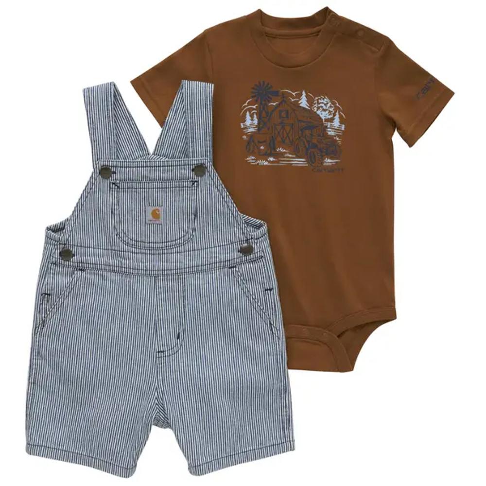 Carhartt Kids Ticking Stripe Shortall Set-CG8919-B03S