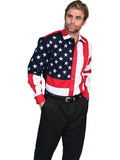 Scully Mens Leather Embroidered Star Stripe-RW029RED