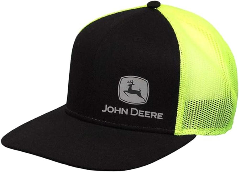 John Deere Fanatics Jd Hat Blk Hi Vis Yellow Mesh-13080636HV