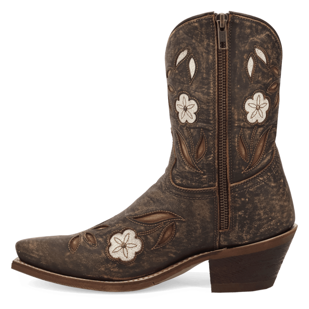 Laredo Womens Wild Petal Leather Bootie-20088 - view 3