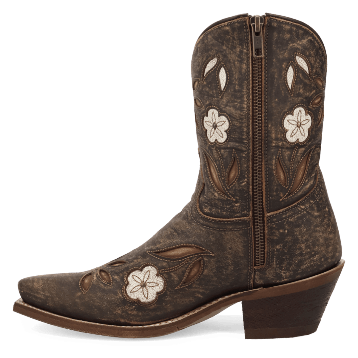 Laredo Womens Wild Petal Leather Bootie-20088 - view 3