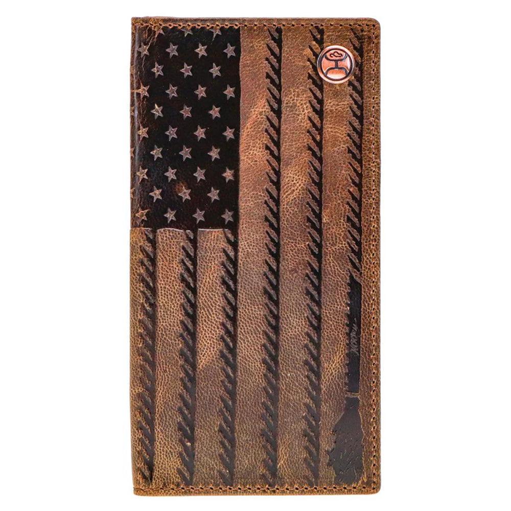 Hooey Liberty Roper Hooey Liberty Rope Embossed Rodeo Wallet With Hooey Logo Rivet-HW003-BRBK