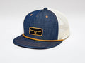 Kimes Ranch Workhard Trucker-Hat-Denim-F22-202034