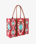 Montana West Wrangler Pattern Print Canvas Wide Tote-WG2203-8119BRGY