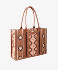 Montana West Wrangler Pattern Print Canvas Wide Tote-WG2203-8119DRKBRN