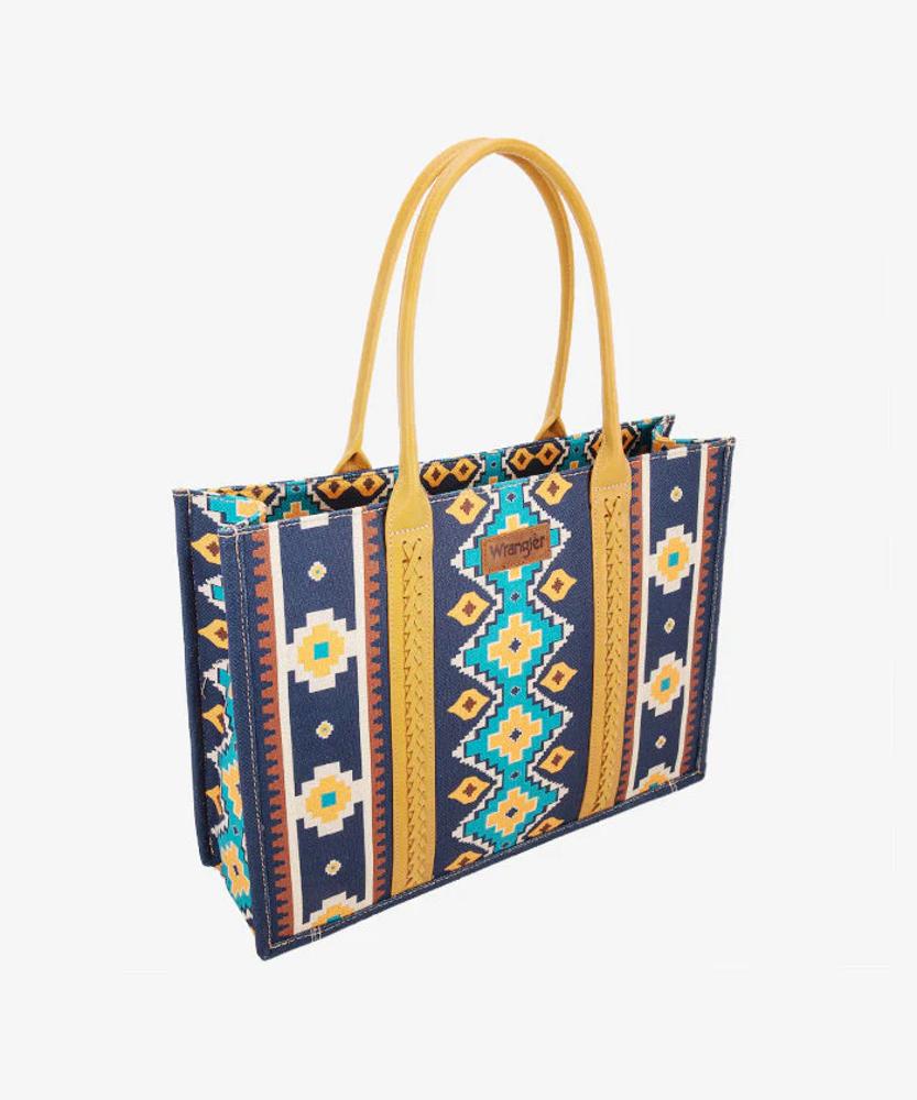 Montana West Wrangler Pattern Print Canvas Wide Tote-WG2203-8119MUS