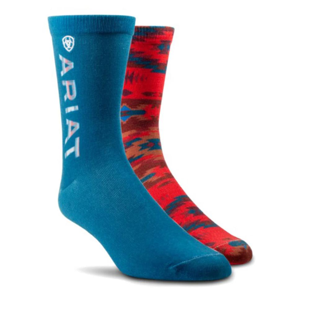 Ariat Socks - Nester 2Pack Adobe Canyon Crew-AR3773-981