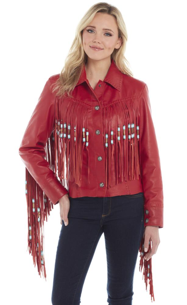 Sidran-Cir.S/Criple C Cardinal Red Fringe Coat