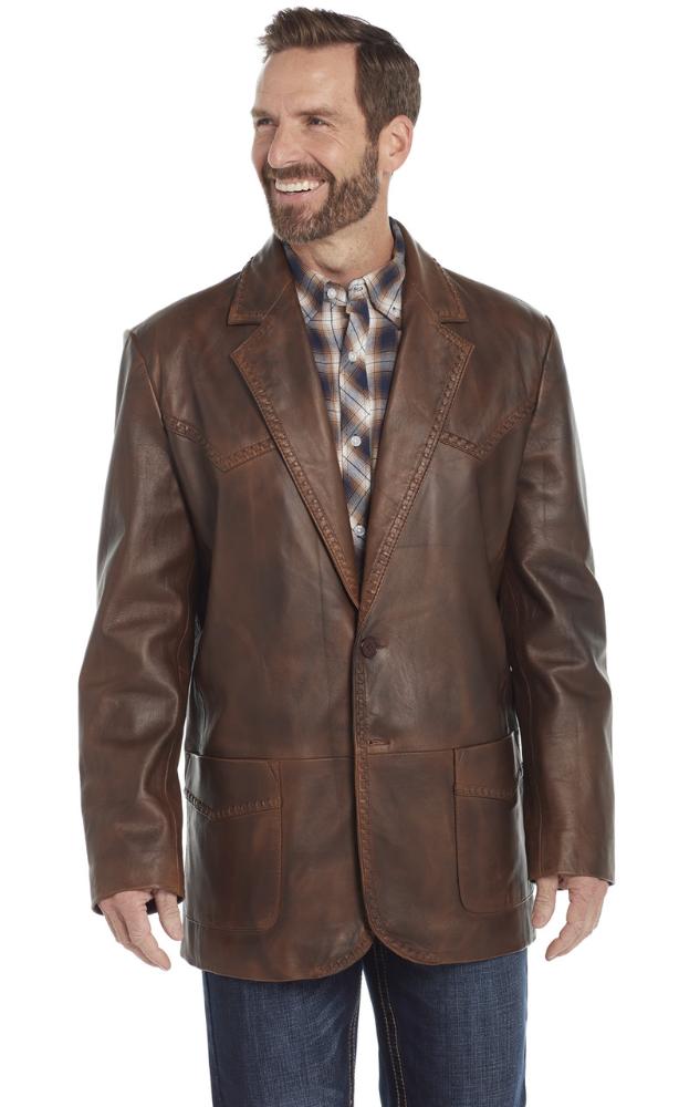 Sidran-Cir.S/Criple C Mens Western Leather Coat