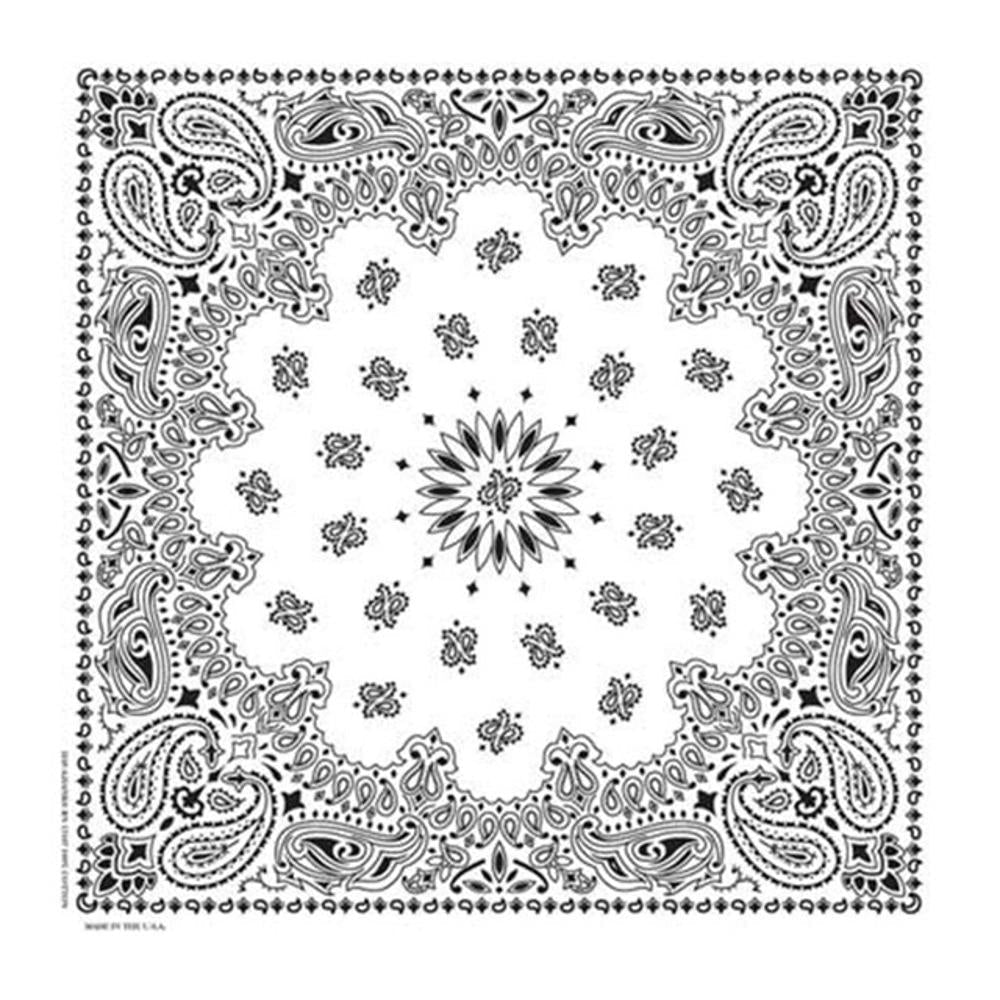 Western Express Inc Paisley Bandanna Wht-3504