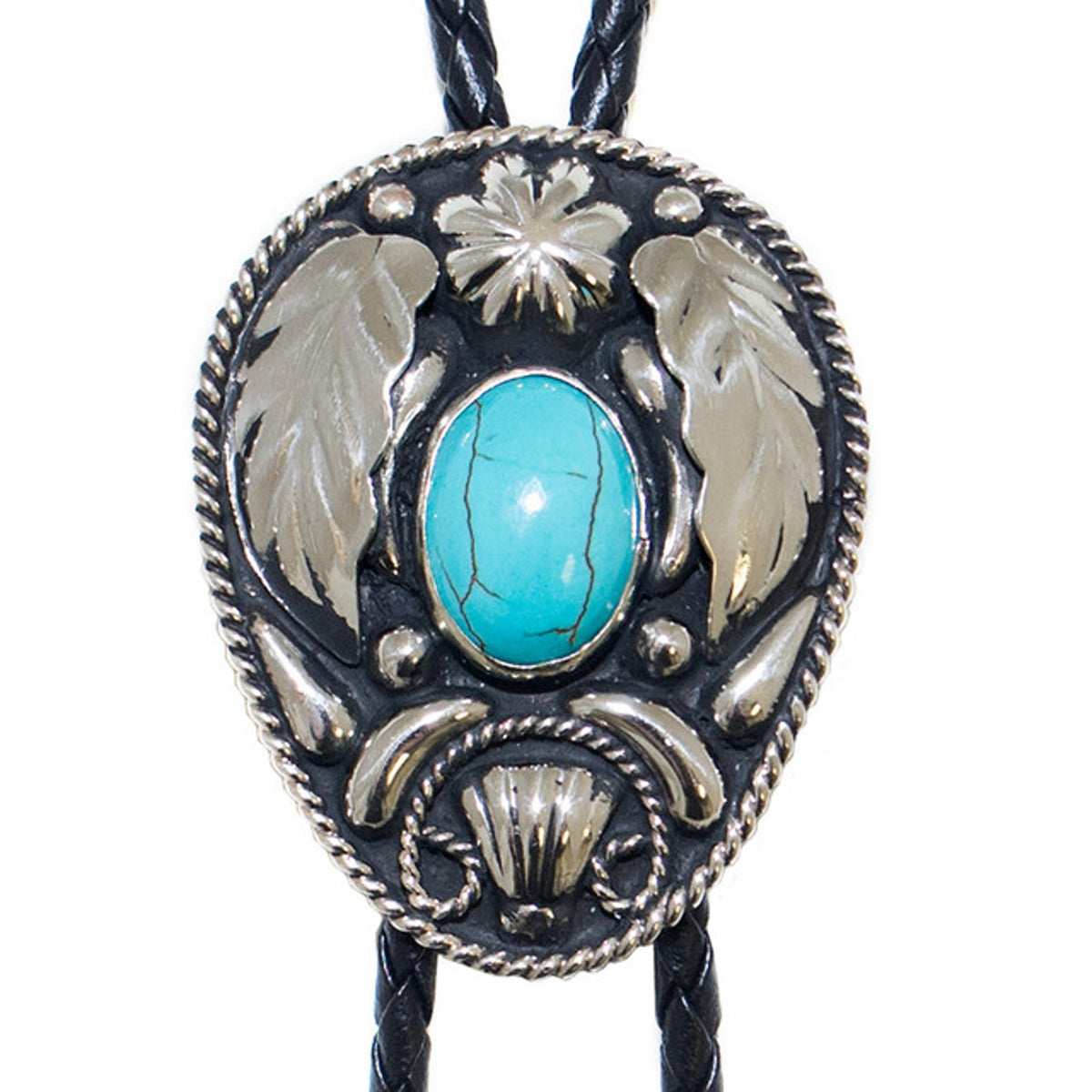 Western Express Bolo-German Silver Turq-BT-214