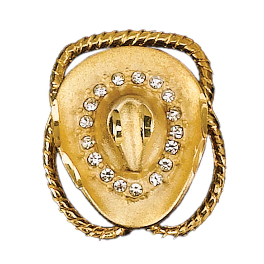 Western Express Inc Gold Hat Scarf Slide With Crystals-SS-8428-G