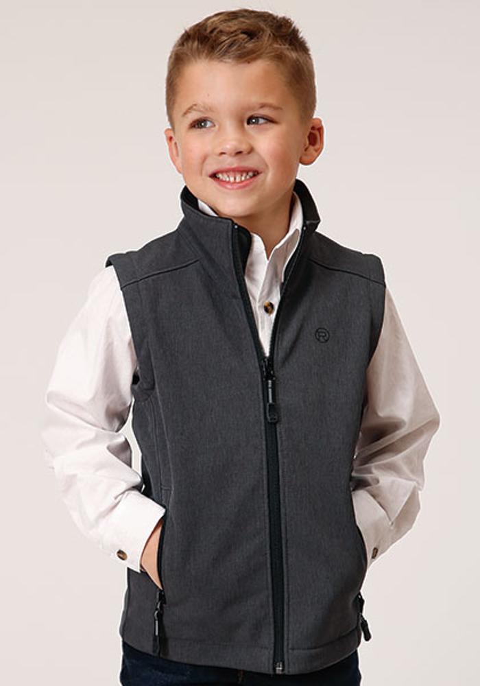 Roper Kids Rangegear Hi Tech Fleece Vest 6144GY - Grey-397-782-6144GY