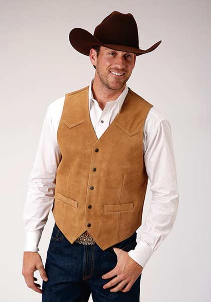 Roper Mens Suede Vest Oversize - Brown-75-500-711BR