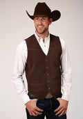 Roper Mens Suede Vest Oversize 3X-4X - Brown-75-500-713BR