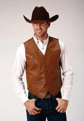 Roper Mens Nappa Vest Brown - Brown-75-510-502BR