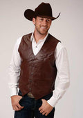 Roper Mens Nappa Dark Brown Vest - Brown-75-520-501BR