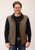 Roper Mens Rangegear Hi Tech Fleece Vest 617BR - Brown-97-782-617BR