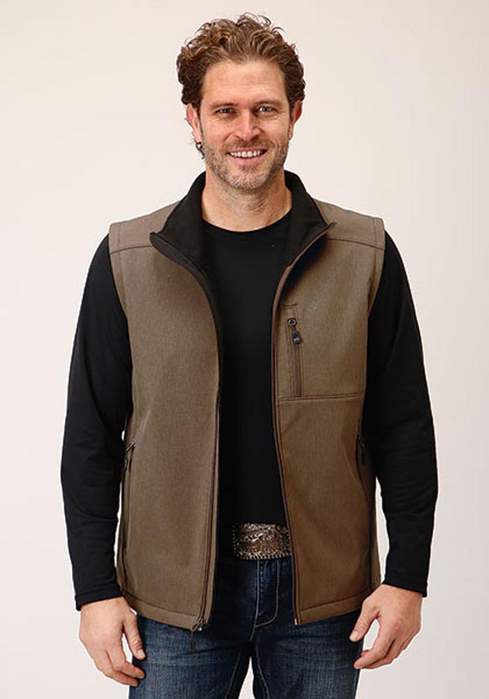 Roper Mens Rangegear Hi Tech Fleece Vest 617BR - Brown-97-782-617BR