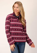 Roper Womens Polar Fleece Red Aztec - Red-98-250-6181RE
