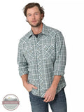 Wrangler Mens Retro Western Snap Green-112324675