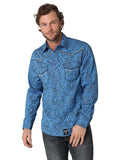 Wrangler Mens Rock 47 Shirt Snap Blue-112324827